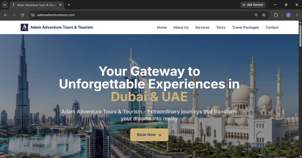 Adam Adventure Tours — projet Site Vitrine / Landing Page