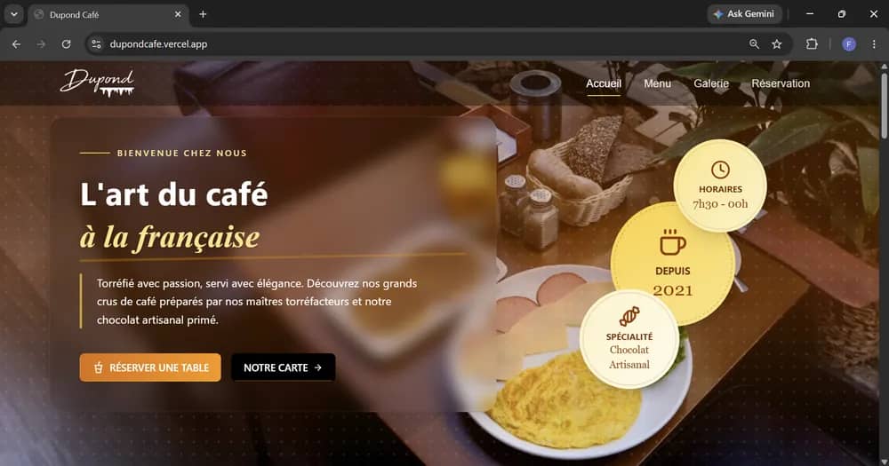 Dupond Café — projet Site Vitrine / Landing Page